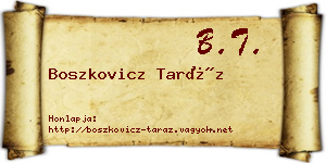 Boszkovicz Taráz névjegykártya